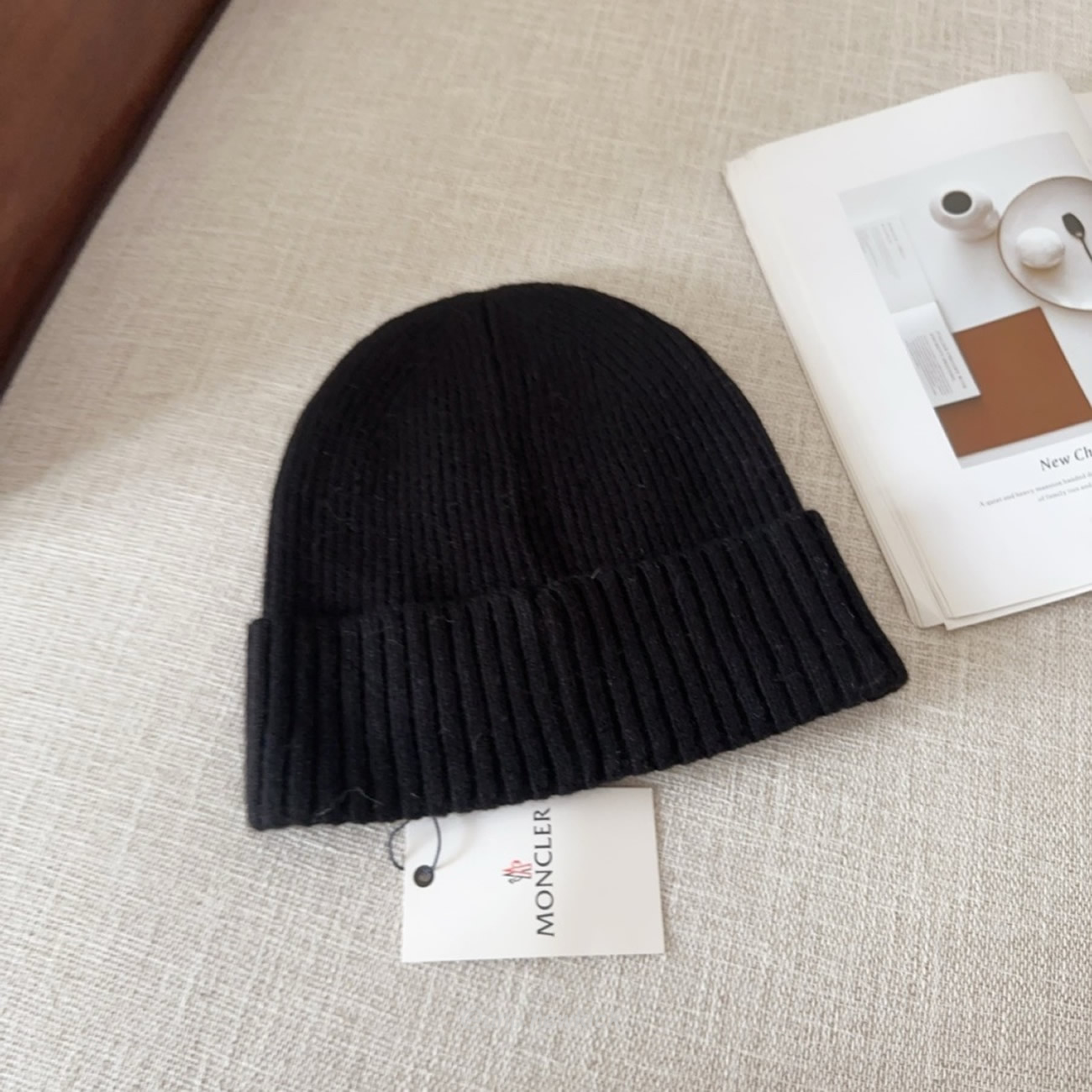 Moncler Logo Patch Beanie Black (6) - newkick.app